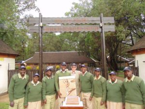 Group of people with sheild