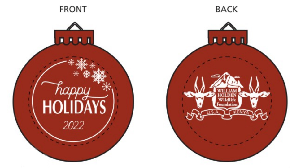 Happy Holiday ornament front and back view